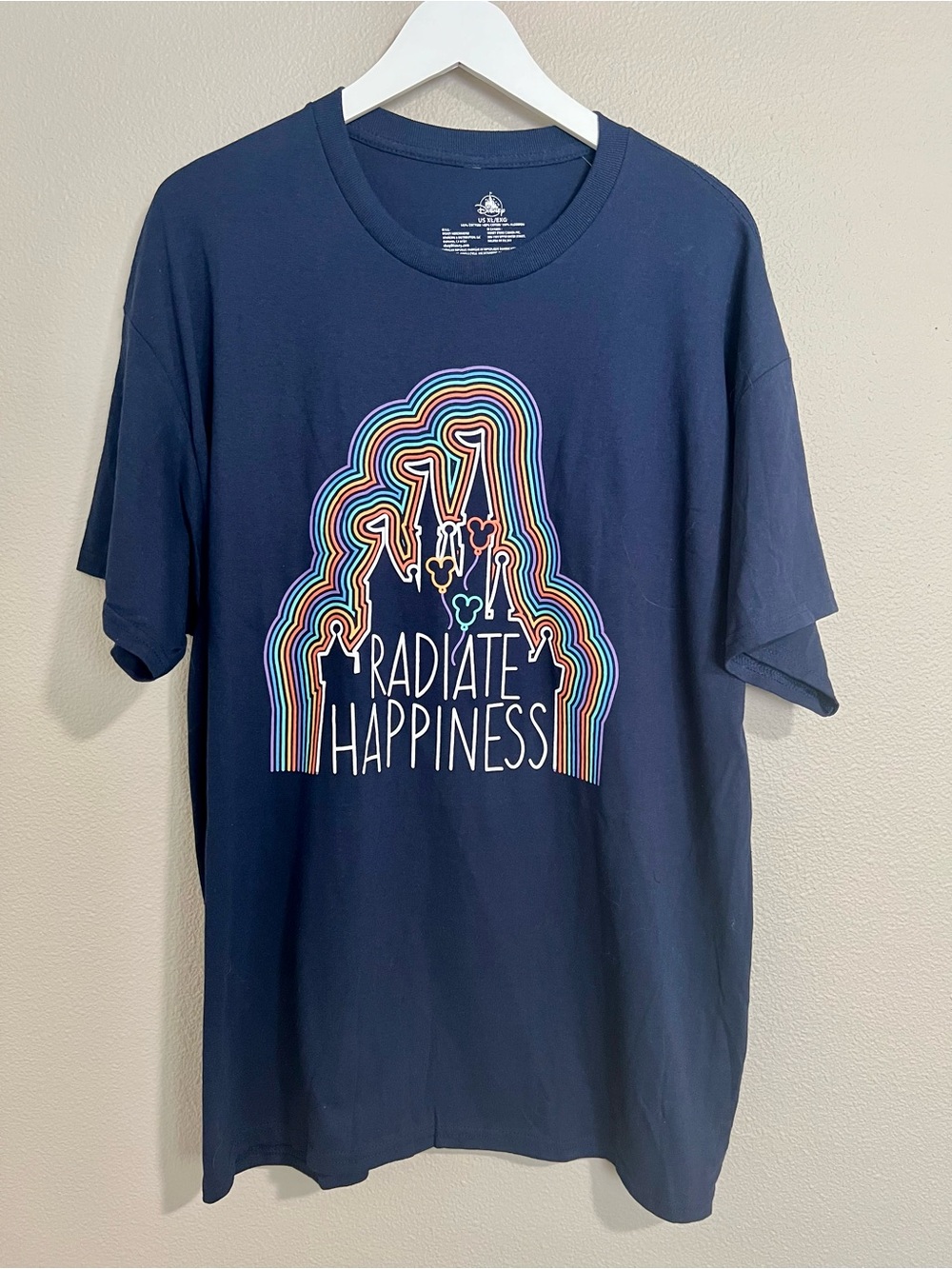 NWT Disney Radiate Happiness Navy Graphic Tee